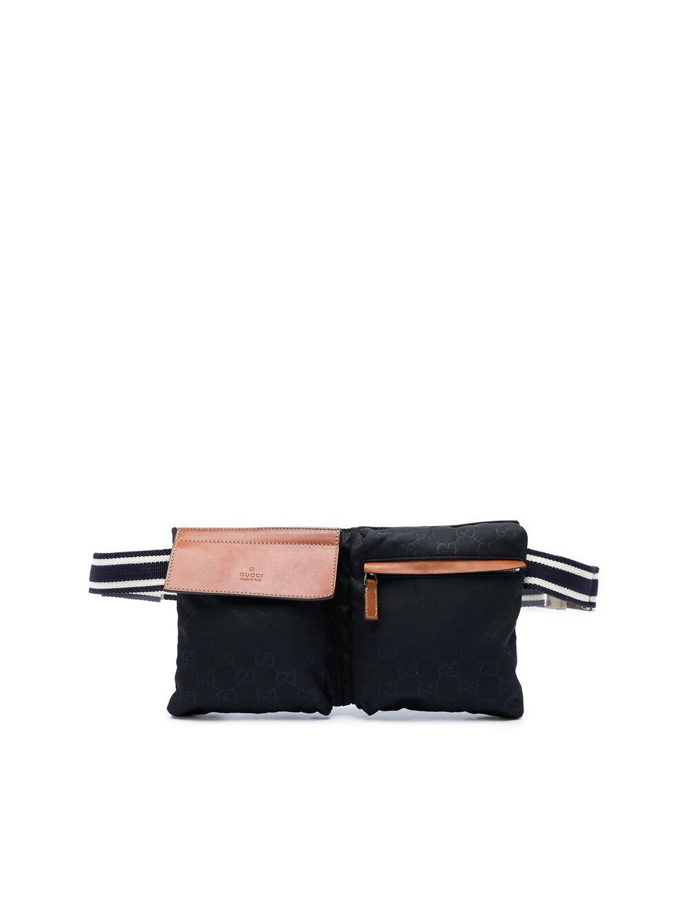 Gucci Gg Nylon Web Double Pocket Belt #373624G50B